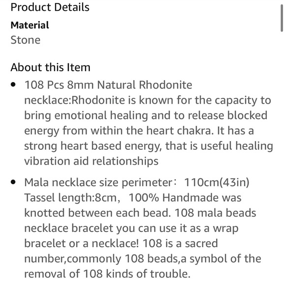 Natural Rhodonite Necklace - Picture 5 of 5